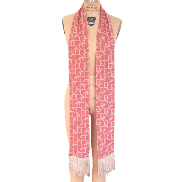 Vintage Dior Knit Logo Scarf in Pink - Picture 6 of 14